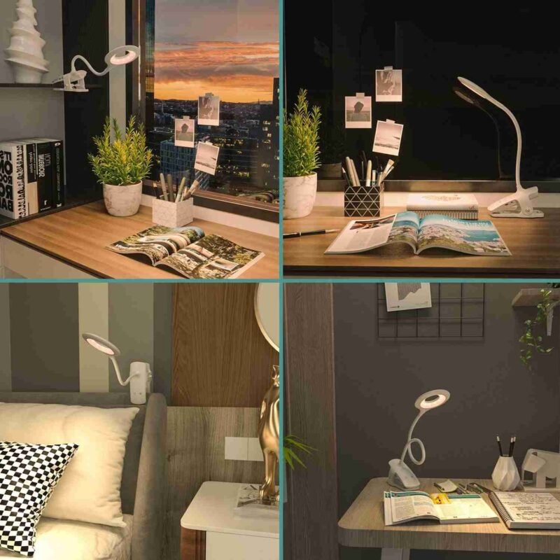 Pack Of 2 LED Reading Light, Eye Protection Desk Lamp for Home Book, Bed & Computer - Image 4