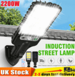 2200W LED Solar Power PIR Motion Sensor Wall Light Outdoor Garden Security Lamp