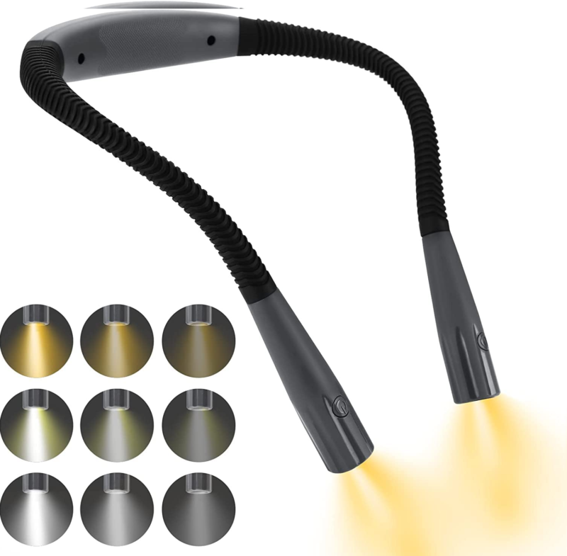 Rechargeable Neck Light for Bedtime Reading: 80+ Hours Battery Life, 3 Colors, and 6 Brightness Levels - Image 3