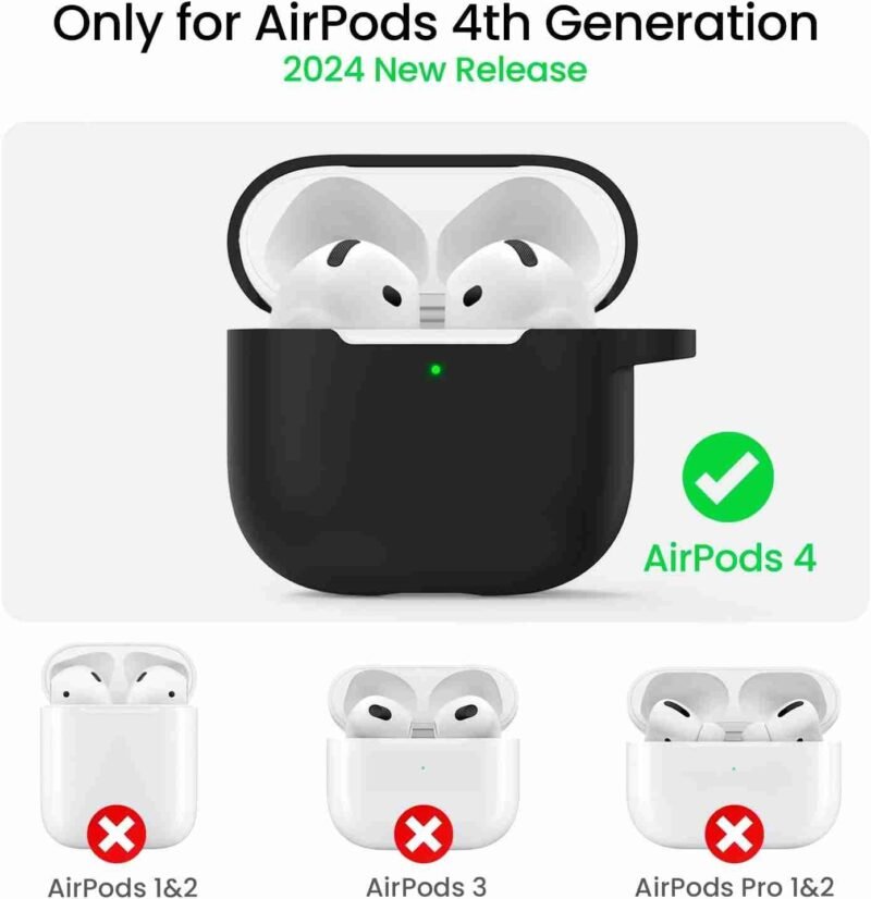 Soft Silicon Case Compatible with AirPods 4th Generation (2024) - Image 2