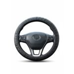 Universal Black PU Leather Elastic Car Steering Wheel Cover – Anti-Slip, Breathable, Comfortable Grip