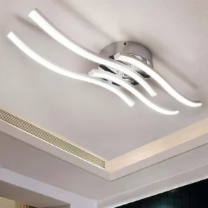 4 Way Parallel LED Luxury Light - 28W LED Ceiling Light Chrome Surface-Mount Design for Living Room