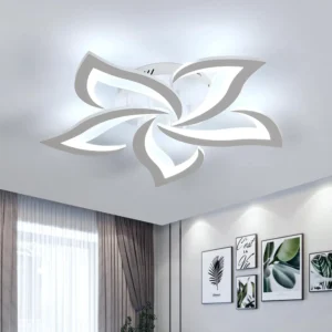 60W 5400LM Modern Design Ceiling Lighting, 5 White Flower Fittings of Ceiling Lights for Dining Room 6500K Cool White