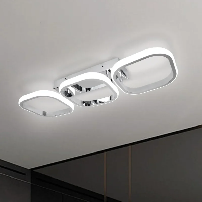 33W Modern 3 Squares LED Ceiling Light For Hallway Bedroom Living Room Kitchen Office Entrance - Image 2