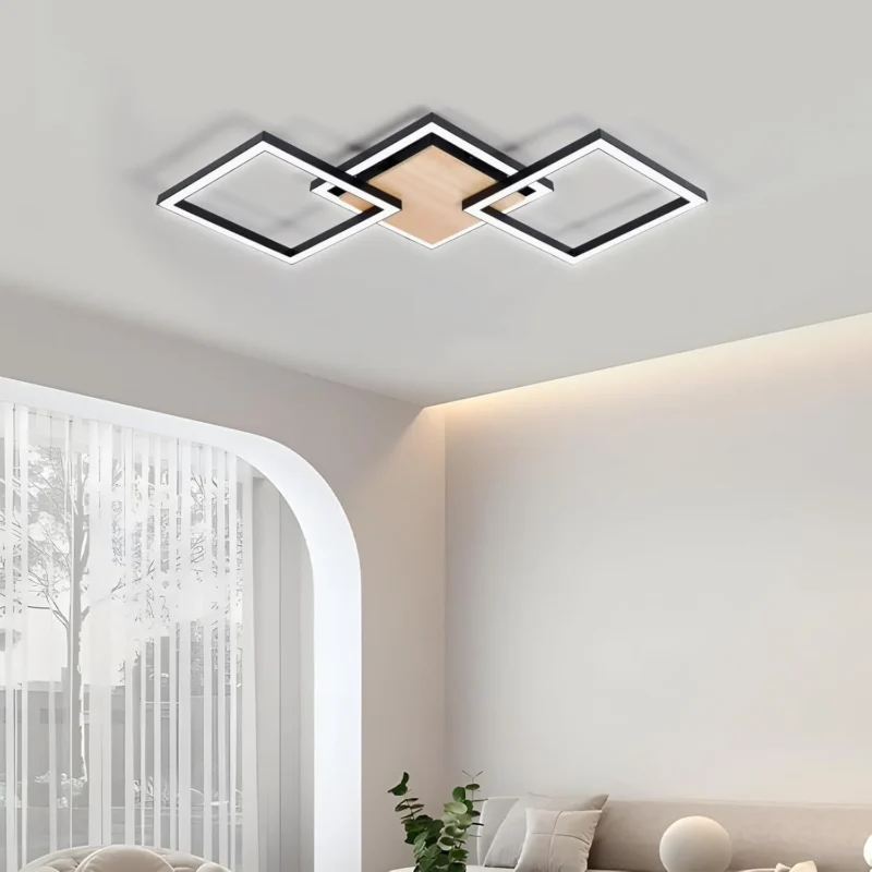 Modern 24W Square Design LED Ceiling Light for Living Room Bedroom Hallway Study Office - Image 2