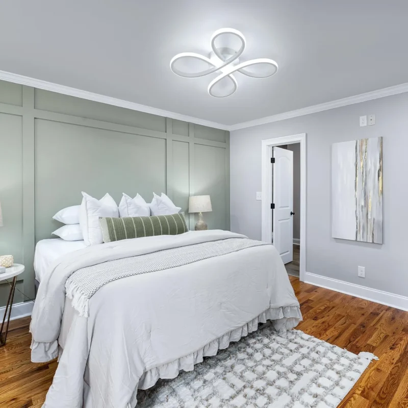30W Modern LED Ceiling Light - Creative Flower Shaped LED Ceiling Lighting Fixture for Living Room Bedroom -  White Cool White - Image 2