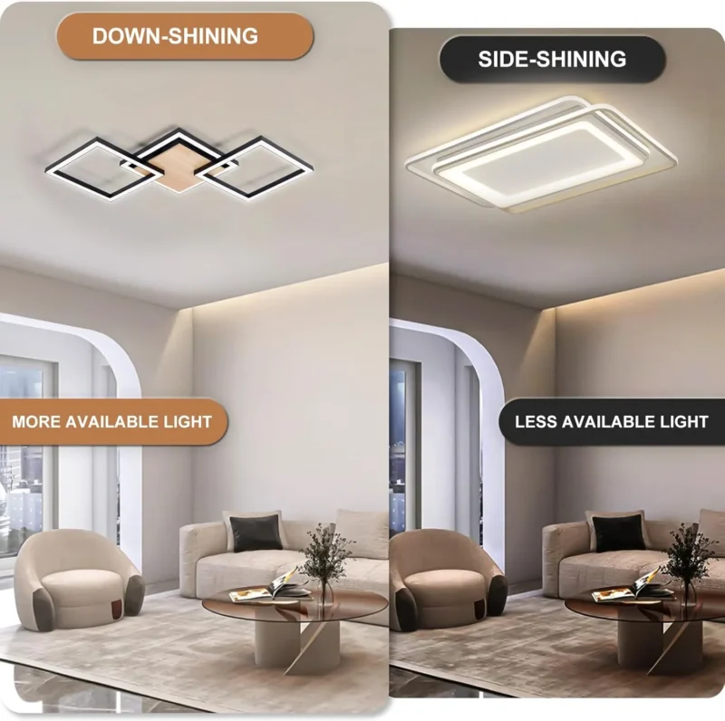 Modern 24W Square Design LED Ceiling Light for Living Room Bedroom Hallway Study Office - Image 3