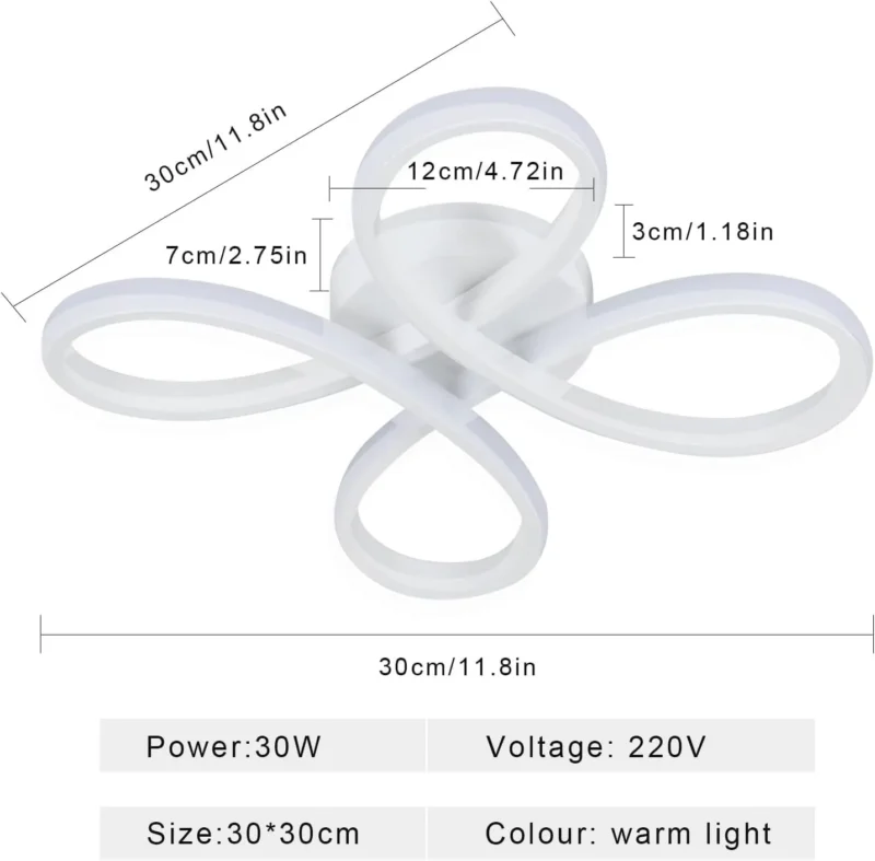 30W Modern LED Ceiling Light - Creative Flower Shaped LED Ceiling Lighting Fixture for Living Room Bedroom Kitchen Balcony Corridor - Image 3