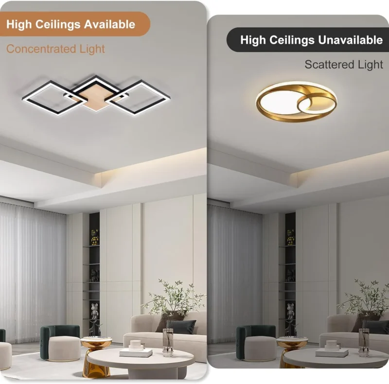 Modern 24W Square Design LED Ceiling Light for Living Room Bedroom Hallway Study Office - Image 5