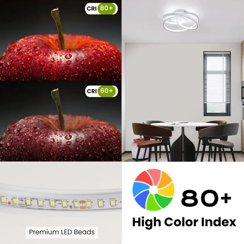 40W Cool White Round Shape Creative Modern Ceiling Lights for Bedroom, Hallway, Living Room - Image 5