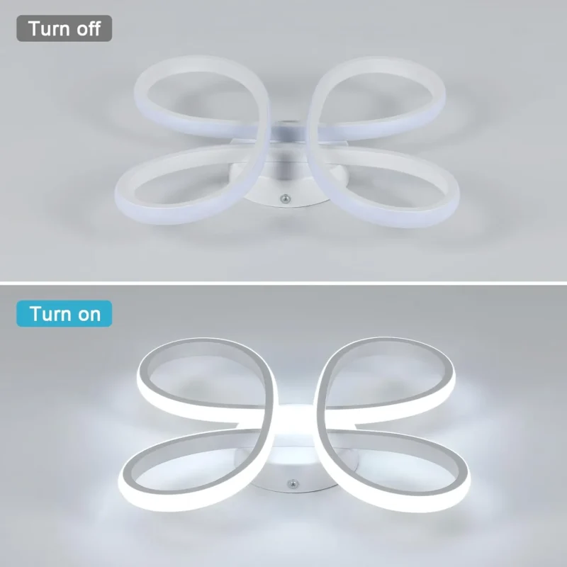 30W Modern LED Ceiling Light - Creative Flower Shaped LED Ceiling Lighting Fixture for Living Room Bedroom -  White Cool White - Image 5