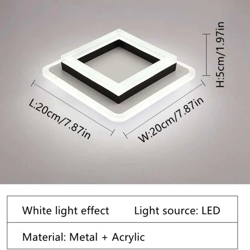 24W Modern LED Ceiling Light for Bedroom Hallway Office Kitchen Living Room -  Cold White - Image 2