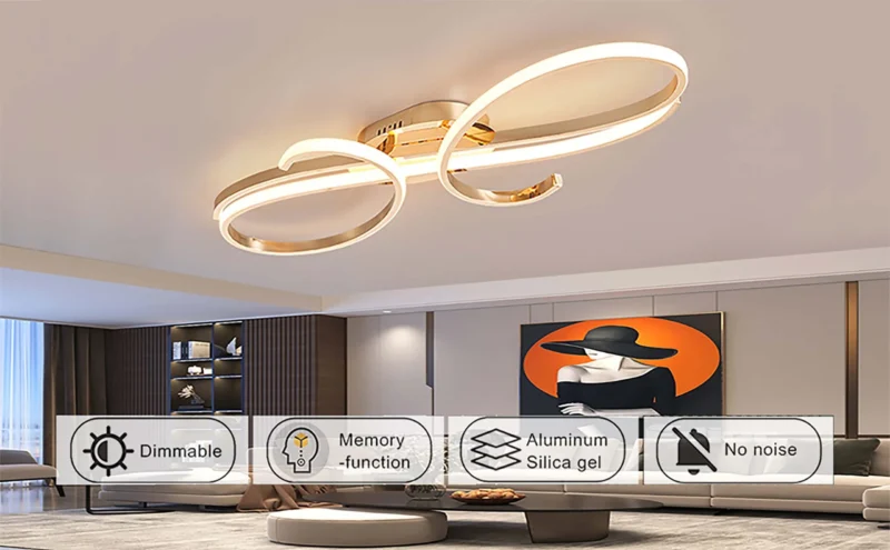 50W Modern LED Ceiling Light Dimmable Living Room Ceiling Lamp with Remote Control - Image 7